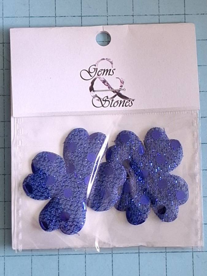 Patch - Dark blue flower  - pair
