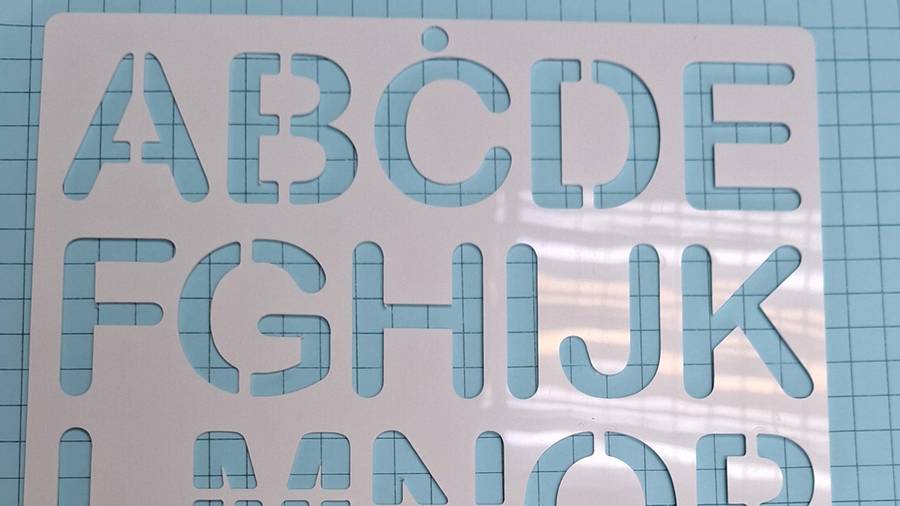 Capital letter alphabet stencil - 45mm