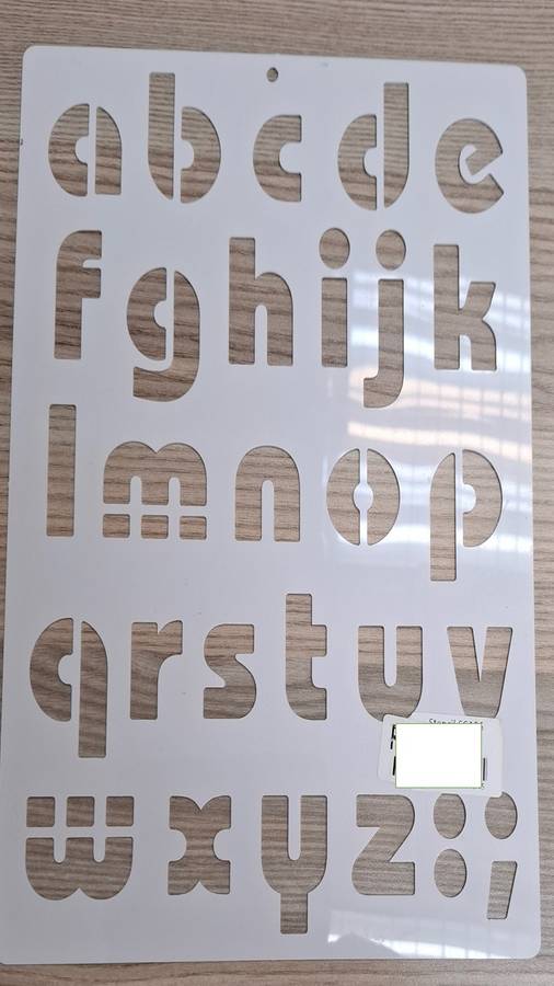 Small letter alphabet stencil - 45mm