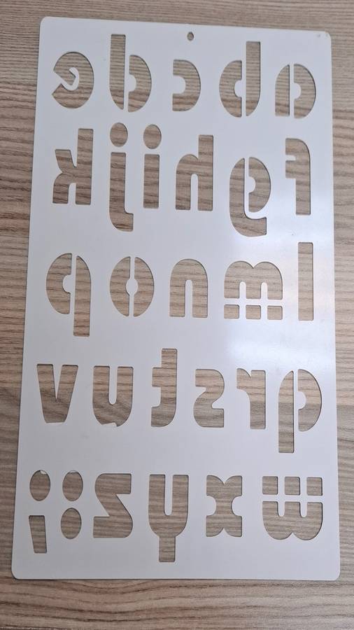 Small letter alphabet stencil - 45mm