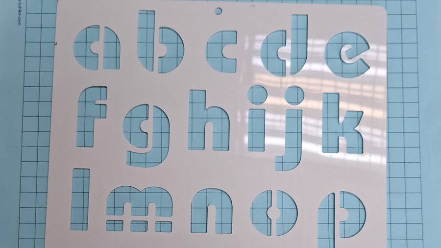 Small letter alphabet stencil - 45mm