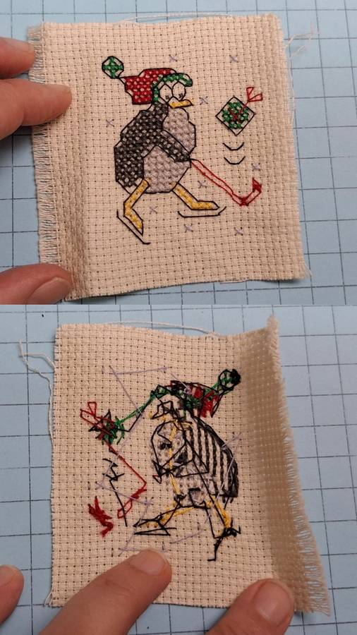 Cross Stitch -  Ski penguin