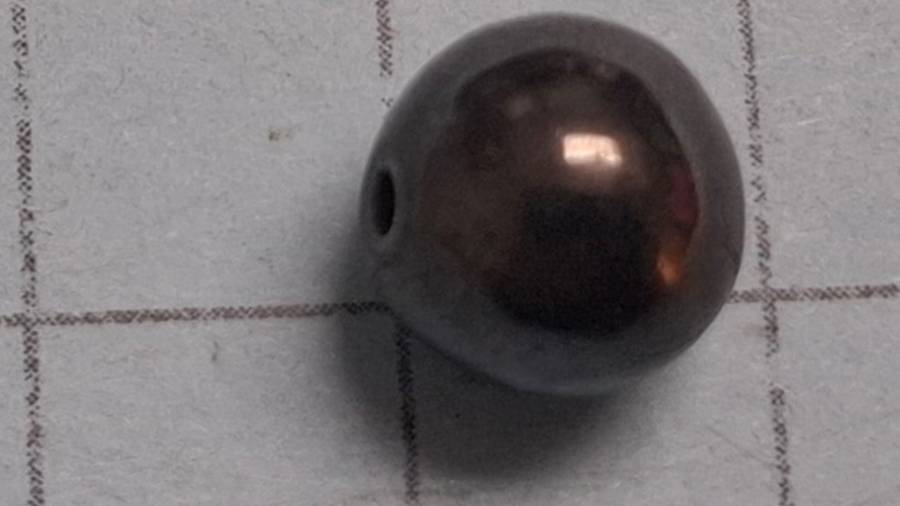 Gunmetal black magnet bead -  round -  each