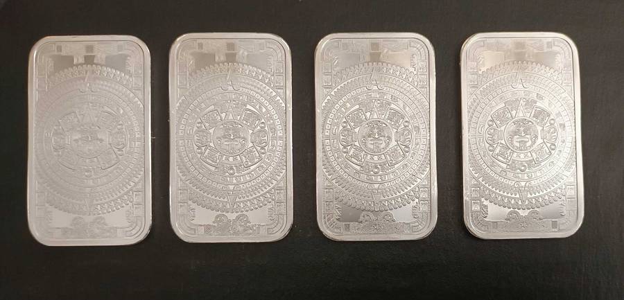 ONE TROY OZ SILVER AZTEC BARS [CAP]