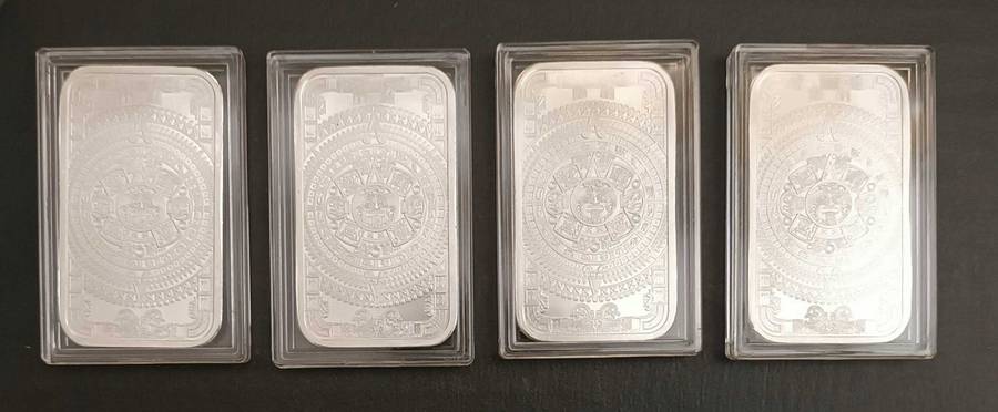 ONE TROY OZ SILVER AZTEC BARS [CAP]