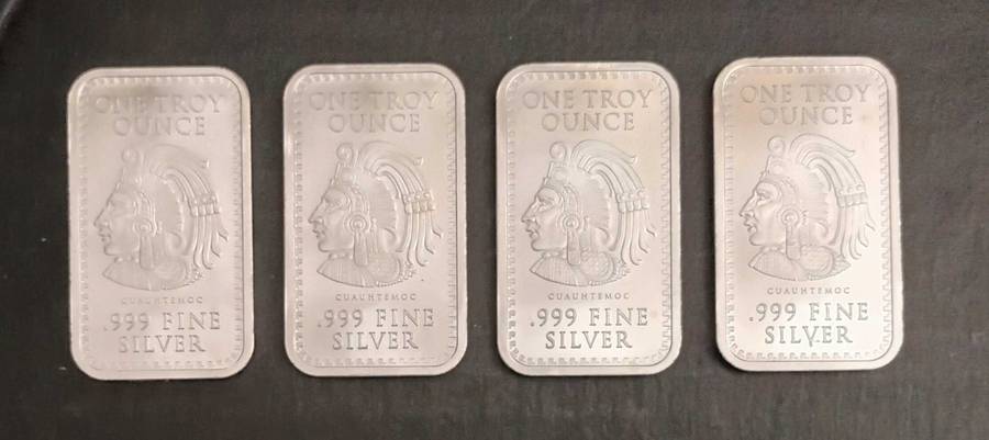ONE TROY OZ SILVER AZTEC BARS [CAP]