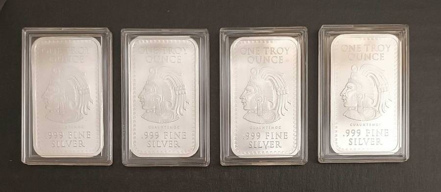 ONE TROY OZ SILVER AZTEC BARS [CAP]