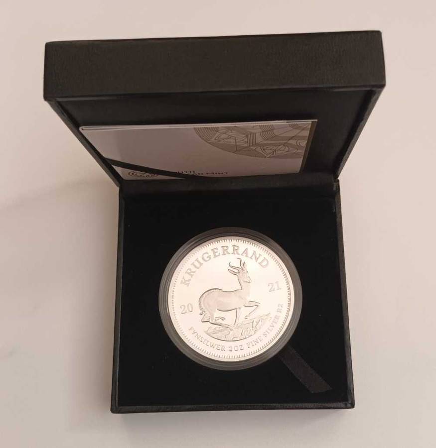 2021 2OZ PROOF SILVER KRUGERRAND [COA] [ BOX]