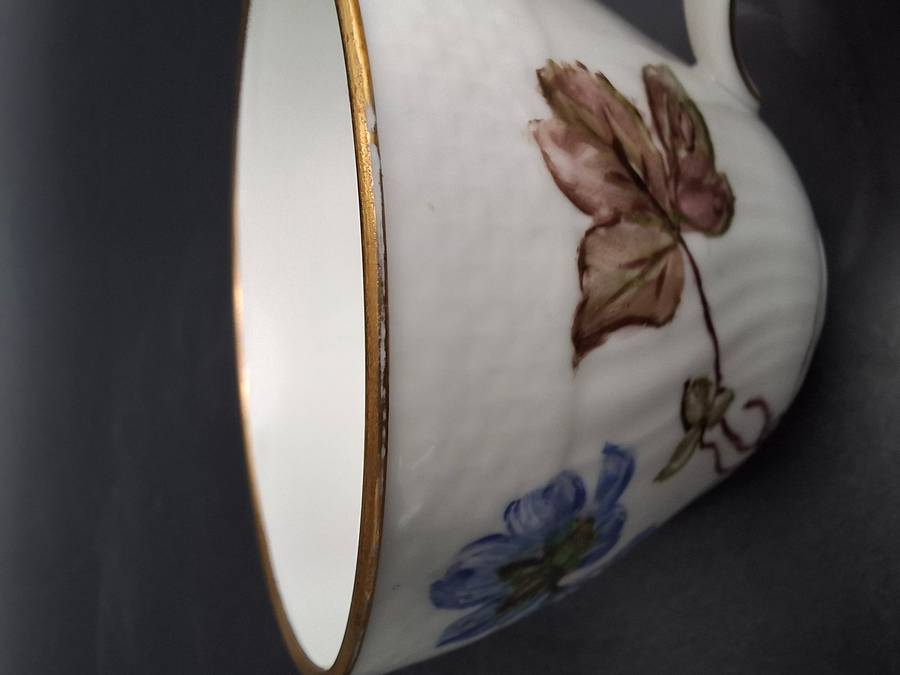Vintage Royal Copenhagen Blue Flora Danica Hand-Painted Trio with Gild Trim