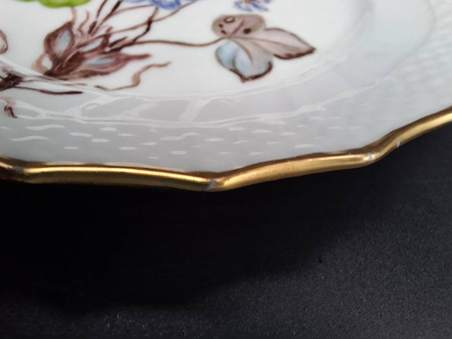 Vintage Royal Copenhagen Blue Flora Danica Hand-Painted Trio with Gild Trim