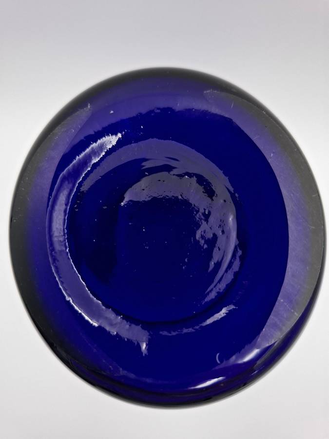 Cobalt Blue Glass Urn Vase - Vibrant Colour - 28cm H