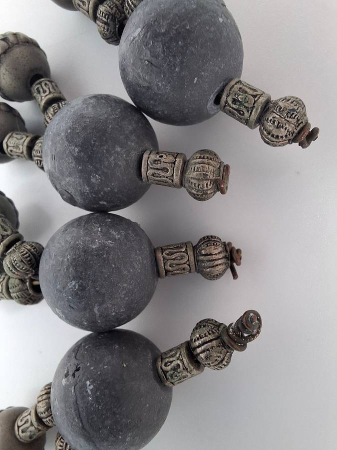 Antique Set of Tablecloth Weights with filigree sections.