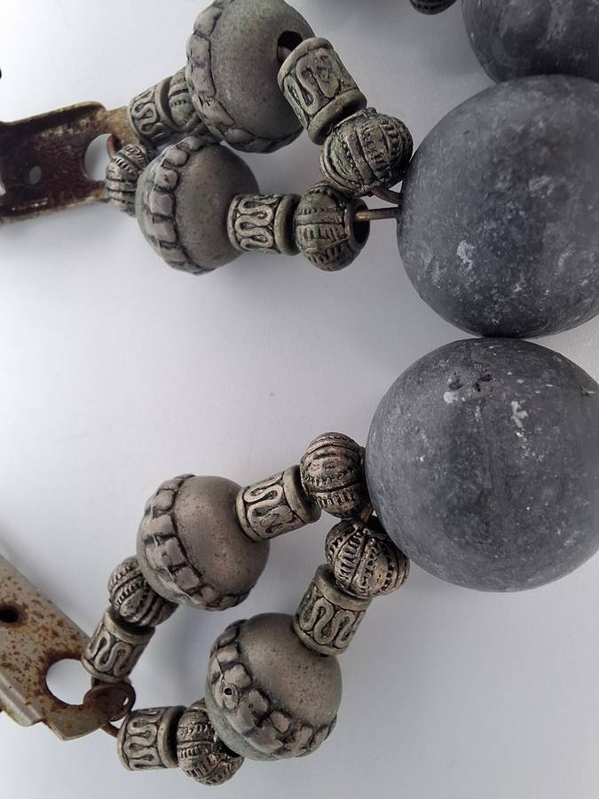 Antique Set of Tablecloth Weights with filigree sections.
