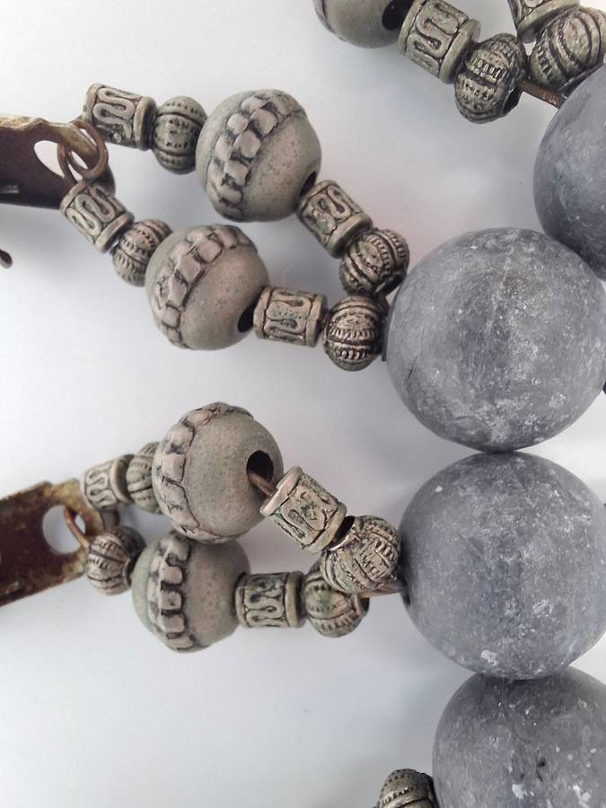 Antique Set of Tablecloth Weights with filigree sections.