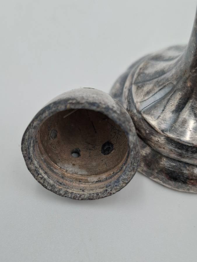 Vintage EP Lead Canada Salt & Pepper Shaker Dispensers - Solid and Elegant