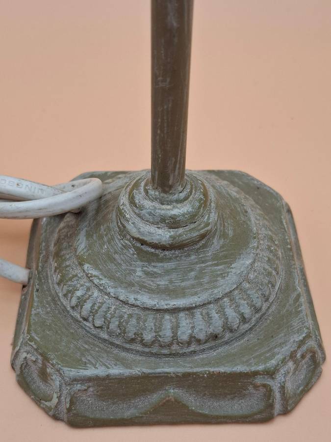 Vintage Style Rustic Sage Bedside Lamp - no shade