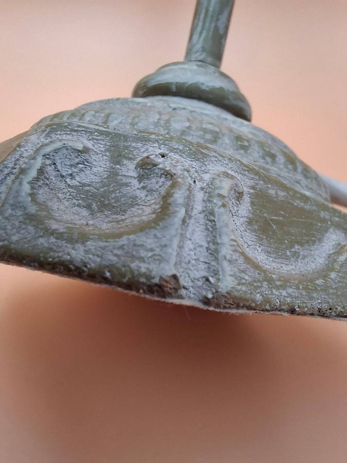 Vintage Style Rustic Sage Bedside Lamp - no shade