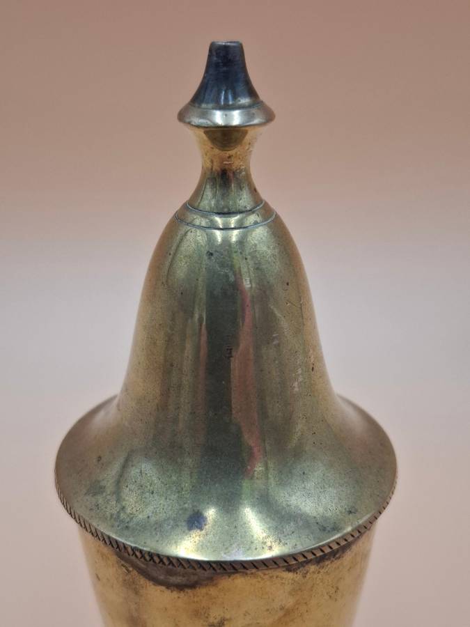 Vintage Pair of Brass Condiment Shakers with Plastic Inners