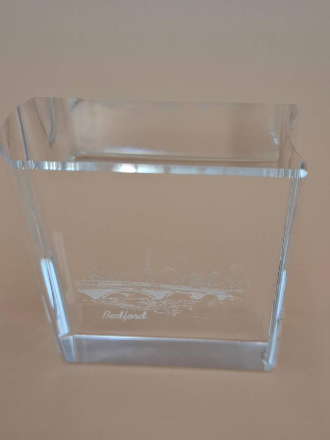 Vintage Crystal Book Shaped Paperweight - Perfect Condition