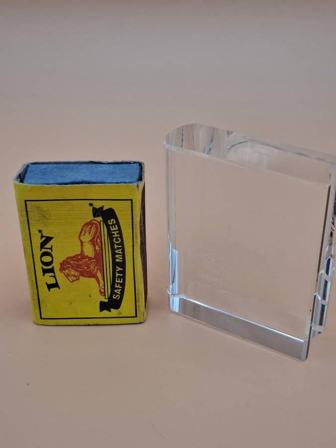 Vintage Crystal Book Shaped Paperweight - Perfect Condition