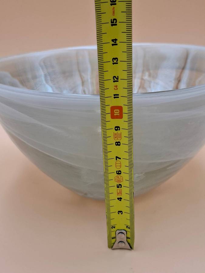 Vintage Artistic Swirl Glass Bowl with Pearl Opalescent Inner Finish - A stunning piece