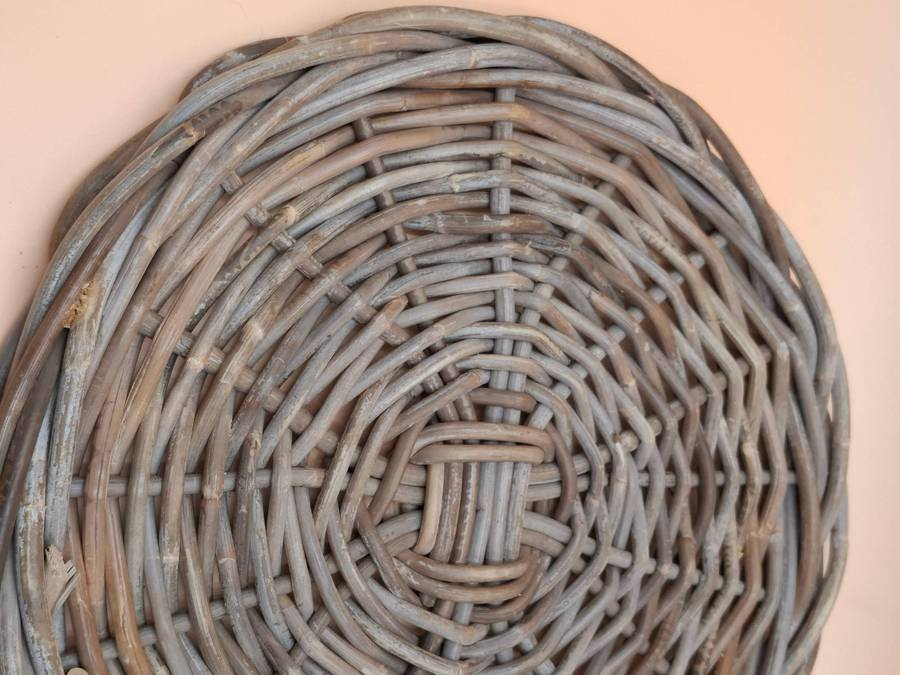 Vintage Hand Woven Rustic Rattan Placemats - 4 x 35cm diameter - Great condition