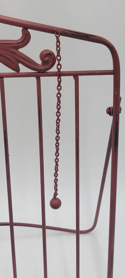 Vintage Red Rooster Metal Recipe Book Stand - Vibrant Colour - Lovely Boho Style