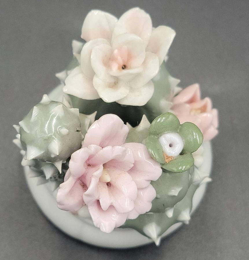 Vintage Pair of Mini Porcelain Cactus Figurines - Most Unique