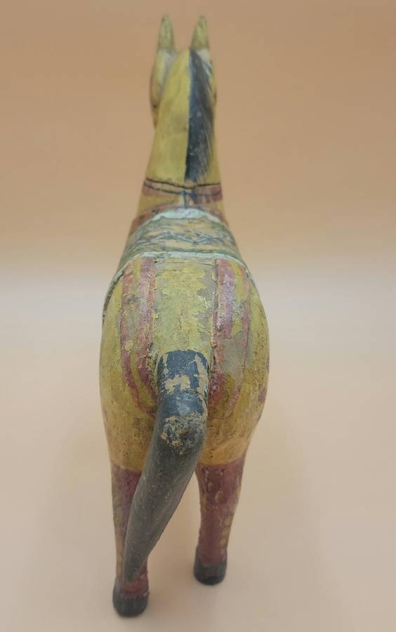 Vintage Hand Carved & Hand Painted Wooden Horse -  Indian Wedding Horse - 28cm H