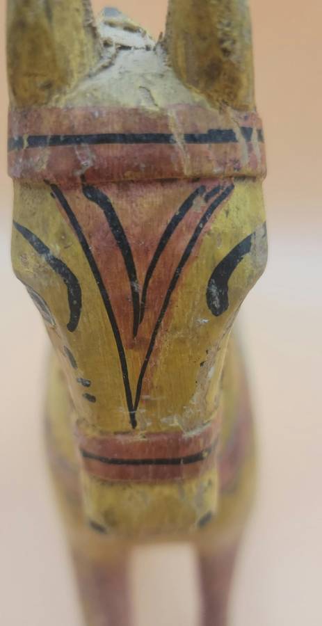 Vintage Hand Carved & Hand Painted Wooden Horse -  Indian Wedding Horse - 28cm H