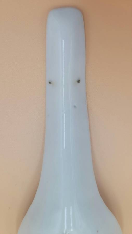 Antique Pair of Blue & White Porcelain Chinese Rice/Soup Spoons