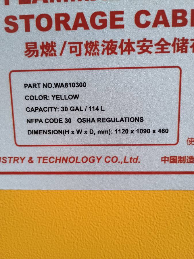 Sysbel Flammables Liquid and Chemicals Storage Cabinet 114Ltr with a Spillage Pallet