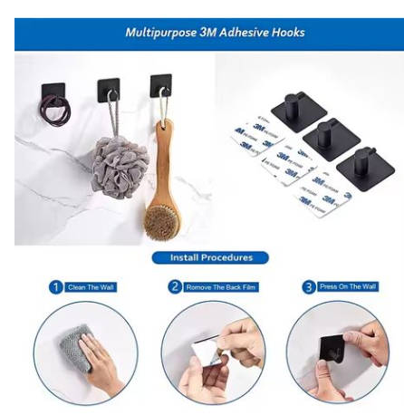 6  Piece Stainless steel Wall Mount Towel Rail & Bath Accessories Set