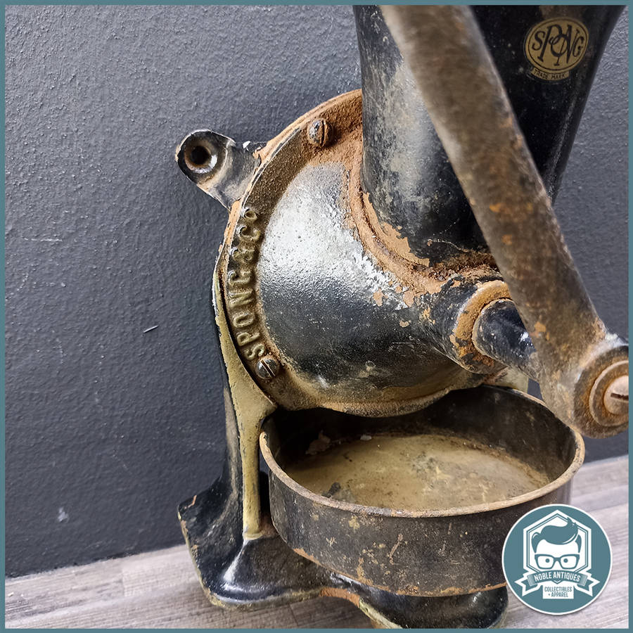 Large Vintage SPONG Cast Iron No.4 Coffee Grinder !!!