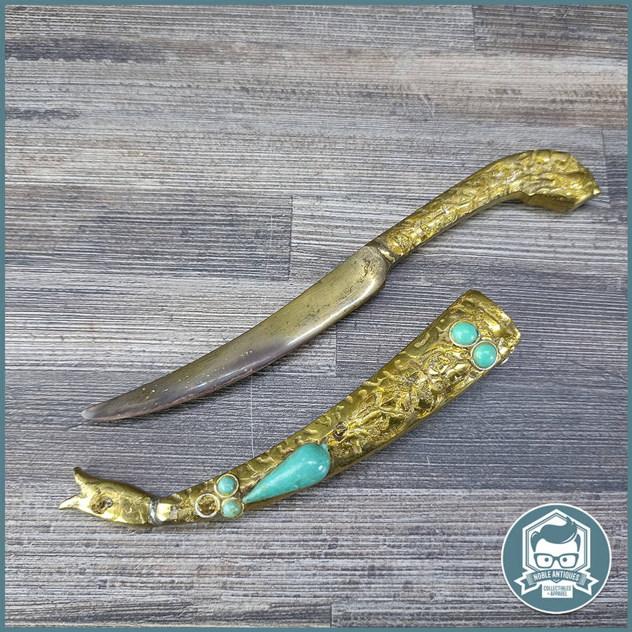 Vintage Brass Turkish Dagger and Sheath!!!