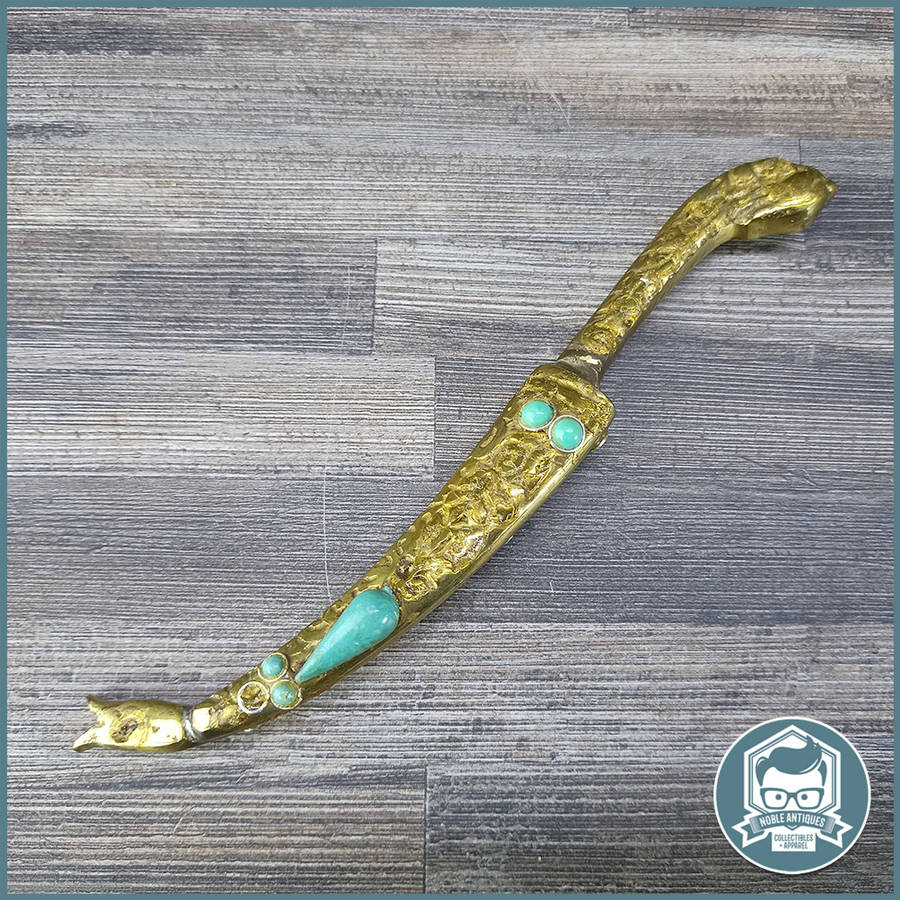Vintage Brass Turkish Dagger and Sheath!!!