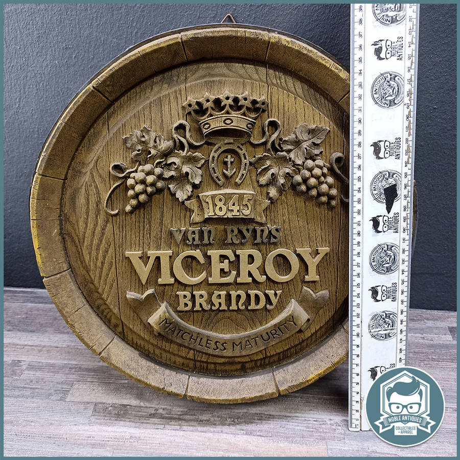 Vintage VAN RYNS VICEROY BRANDY Barrel Bar Sign!!!
