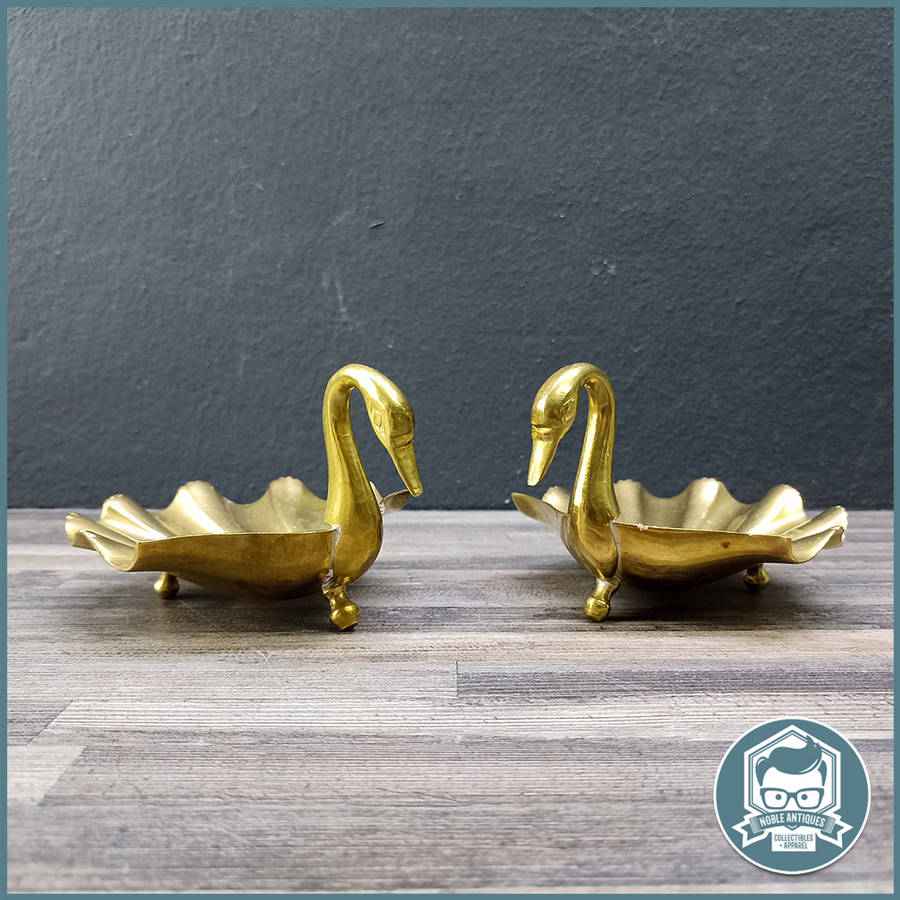 Two Footed Vintage Brass Swan Trinket Dishes/Soap Bowls!!!
