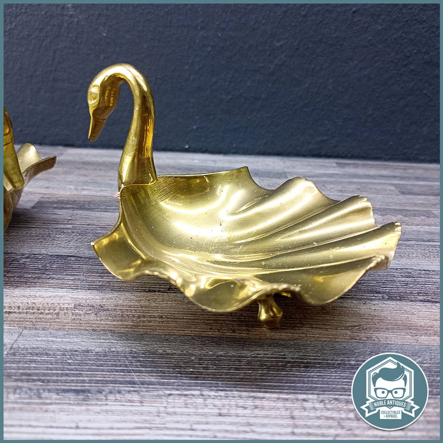 Two Footed Vintage Brass Swan Trinket Dishes/Soap Bowls!!!