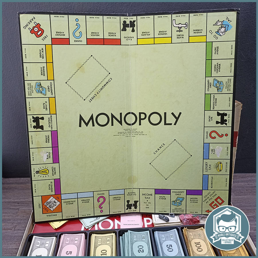 Original Boxed Vintage 1961 Monopoly Game by Parker Brothers (Metal Play Pieces) !!!