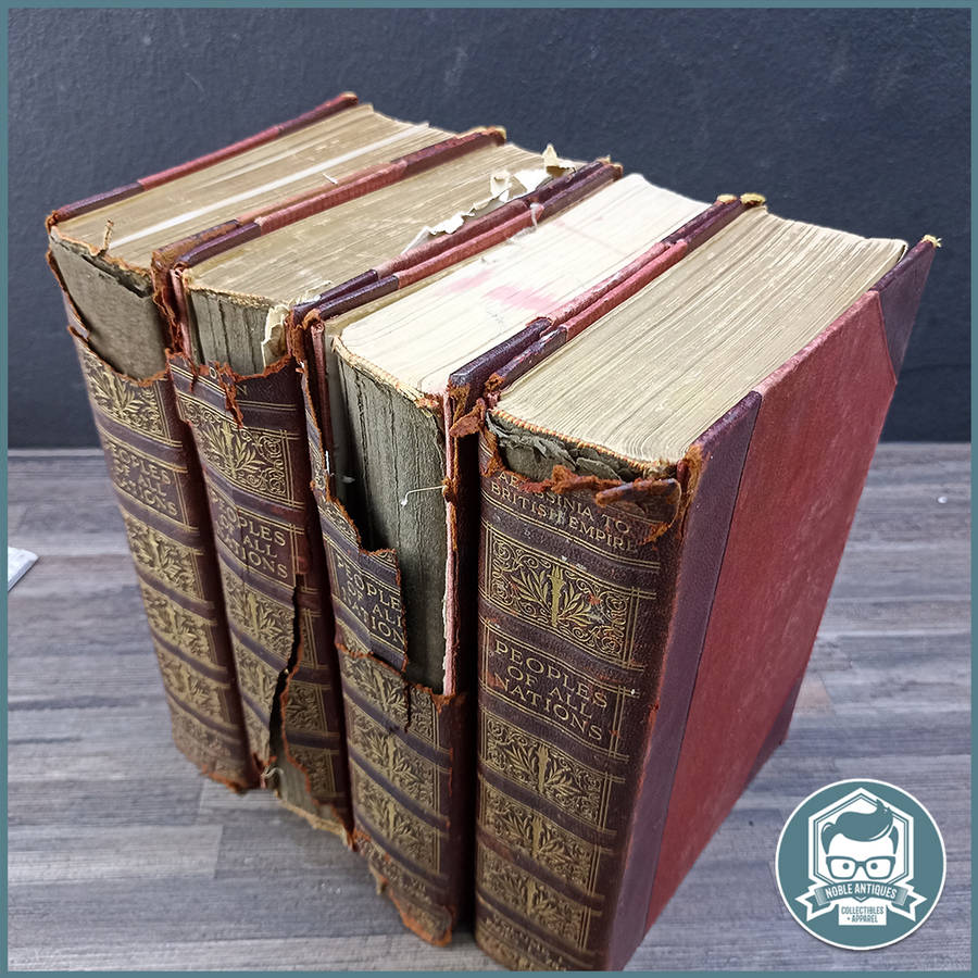 Antique, Leather Spine Book Collection Peoples of all Nations!!!