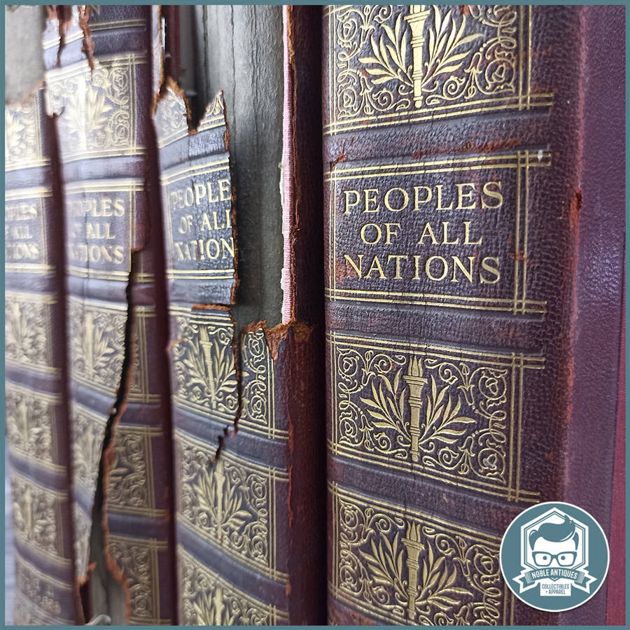 Antique, Leather Spine Book Collection Peoples of all Nations!!!