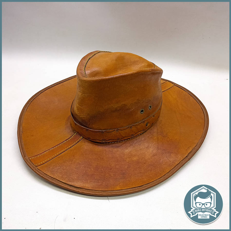 Genuine Apache LEATHER Safari Hat - Size Large!!!