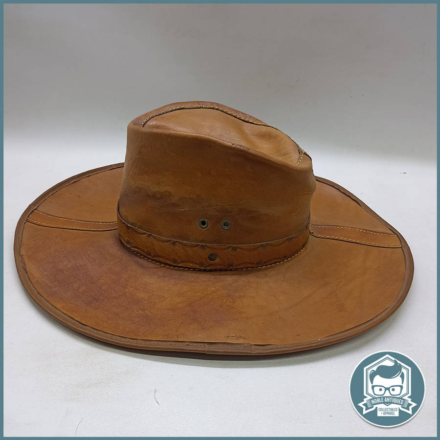Genuine Apache LEATHER Safari Hat - Size Large!!!