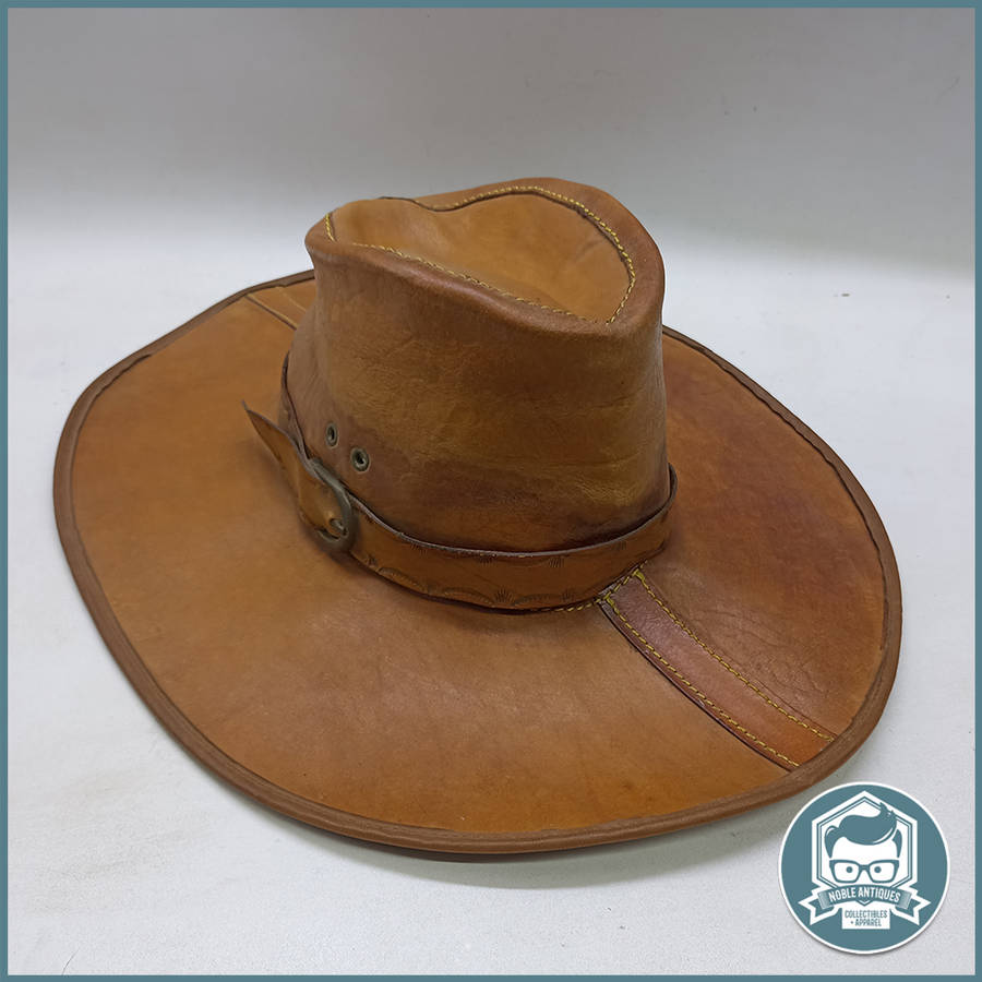 Genuine Apache LEATHER Safari Hat - Size Large!!!