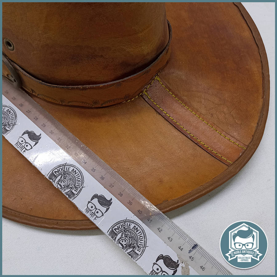 Genuine Apache LEATHER Safari Hat - Size Large!!!