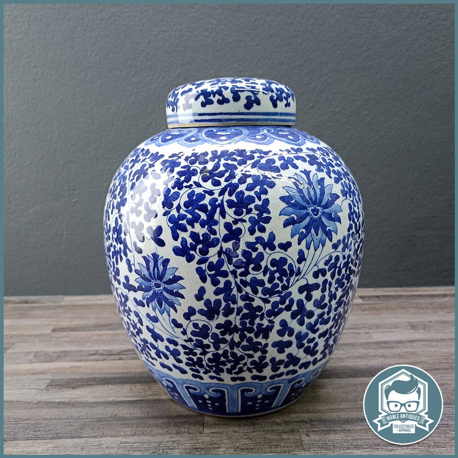 Oriental Blue and White Ginger Jar - Large