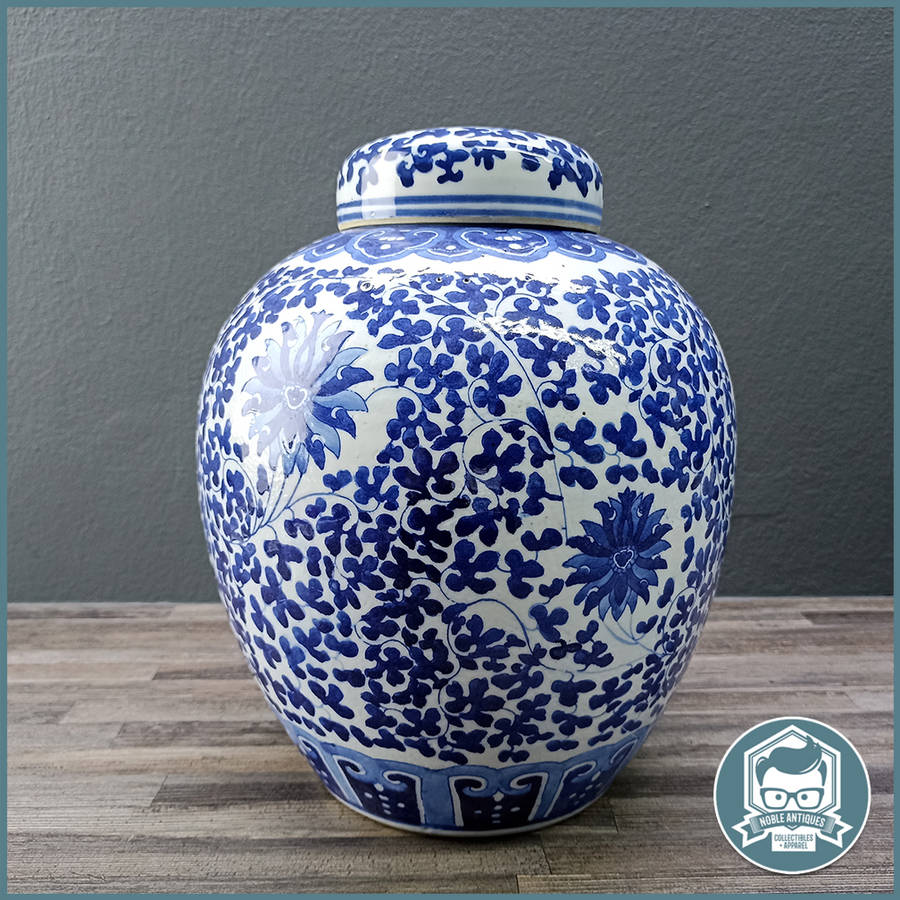 Oriental Blue and White Ginger Jar - Large