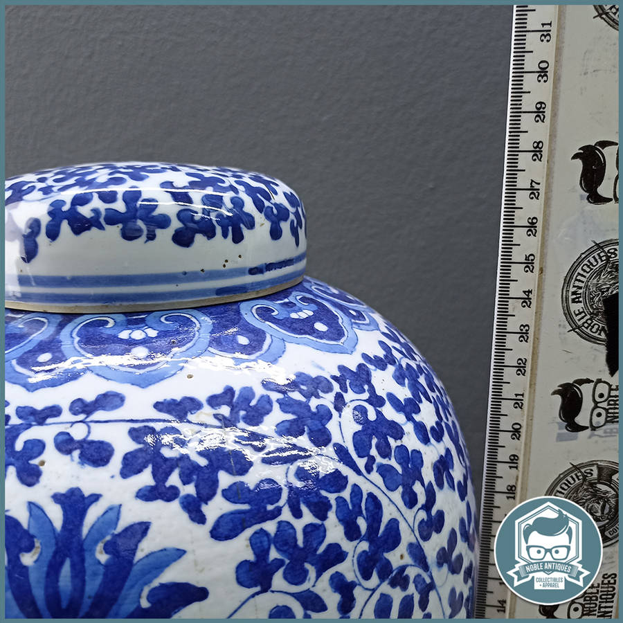 Oriental Blue and White Ginger Jar - Large