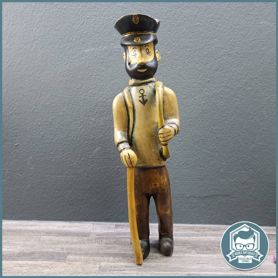 Large TinTin Hand Carved Wooden Captain Haddock